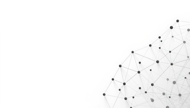 Abstract geometric network structure on white background with artificial intelligence abstract art science and technology abstract pattern