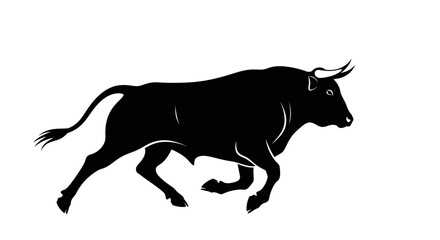 Fototapeta premium EID -UL ADHA Black bull silhouette, running animal icon, vector graphic, stock illustration vector