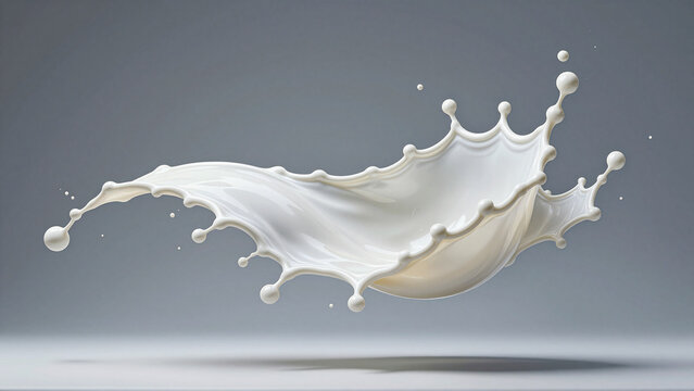milk splash frozen in motion with droplets