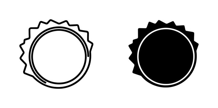 Bottle cap line and silhouette icon set