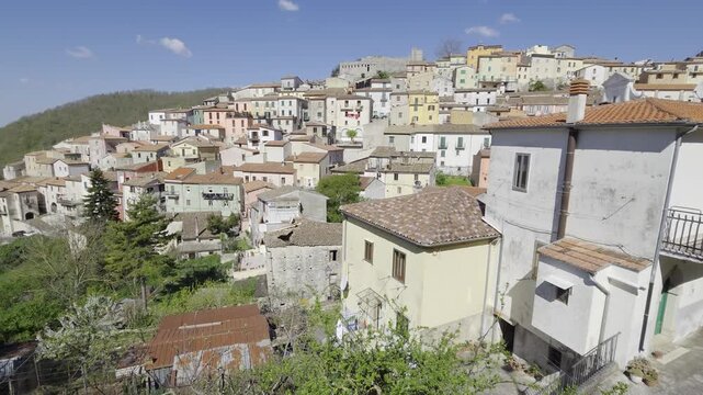 View of Miranda, a mountain town in Molise, Italy.