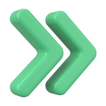 Next button. Continue button. Arrow icon. 3D illustration.