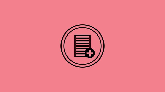 Health insurance icon animation. health symbol with file document concept