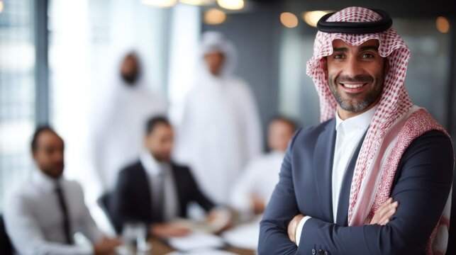 Middle eastern businessman smiling portrait
