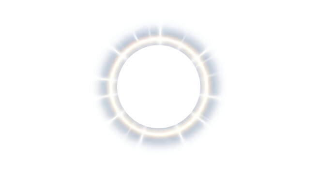 Radiant circle of light with glowing spokes lens flare background abstract futuristic particle
