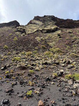 Interior del cr&aacute;ter del Volc&aacute;n de los Cuervos en Lanzarote