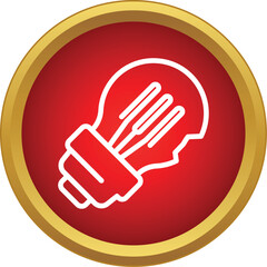 Obraz premium Light bulb icon representing an idea, innovation, and creativity on a red circle