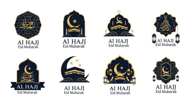 Eid al-Hajj Mubarak Islamic cultural celebrations greeting cards and icons