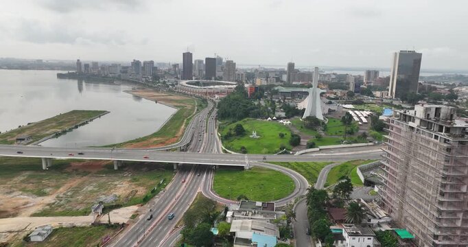 Sunny Skies Over Abidjan Coast, Rivers & Cityscape