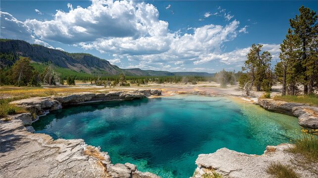 Hot springs in Yellowstone NP offer amazing sights.