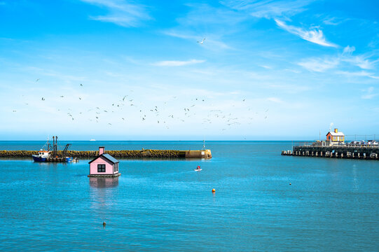 Folkestone Harbour in Kent, England
