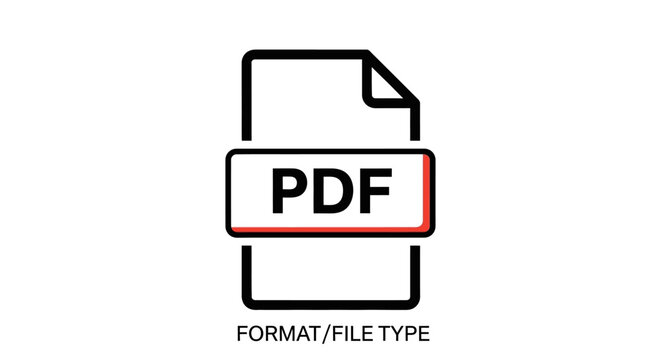 Simple PDF File Format Icon Graphic Representation.