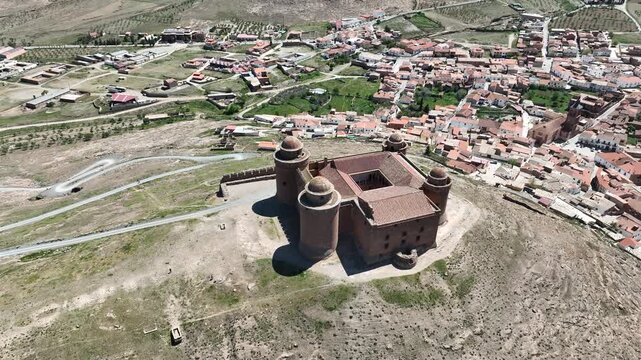 Vista del bonito castillo de la calahorra en el marquesado de Zenete, Espa&ntilde;a
