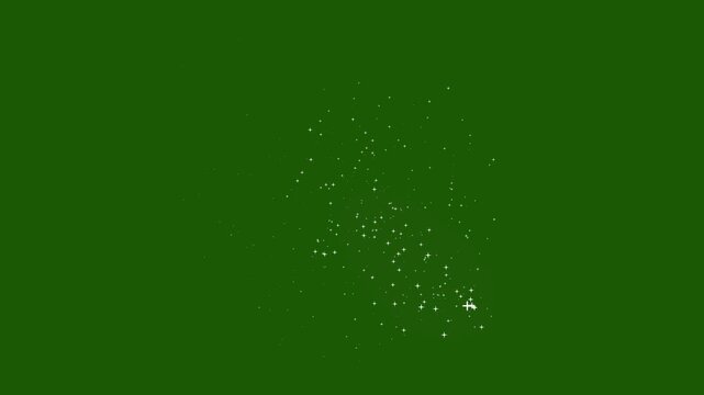 Enchanted sparkling star trail animation with luxury glitter dust, fairy light particles, smooth twinkle motion path and elegant fantasy transition on green screen 4k.
