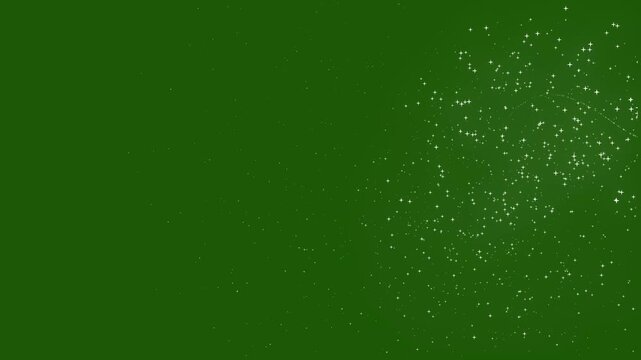 premium cinematic white glitter sparkle trail with glowing magic dust, twinkle star burst effects, shiny particle flow and elegant curved path animation on green screen background ultra hd.