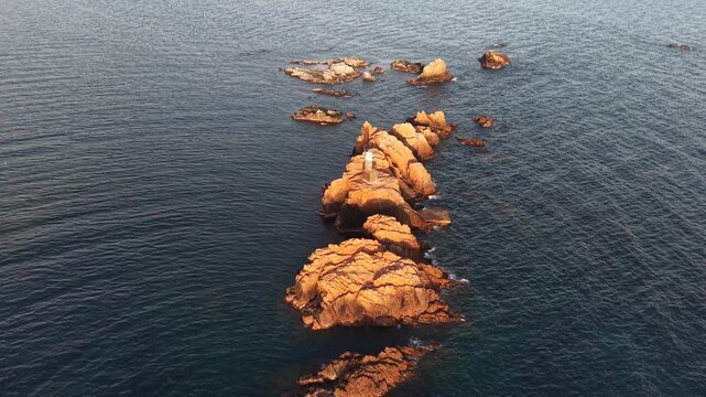 Faro de Illes Formigues en Palamos, Girona, Catalunya