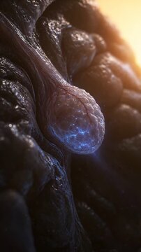 Melatonin sleep cycle concept pineal gland brain hormone circadian secretion, endocrine neuron synapse nerve signal detail in brain tissue showing calm sleep cycle regulation