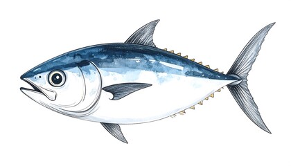 Fototapeta premium Tuna Fish Watercolor.