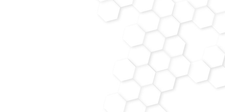 Abstract background with hexagon, modern abstract vector polygonal pattern, Bright white abstract hexagon wallpaper or background, Abstract white hexagon concept background, soft white background. 