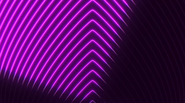 Abstract neon purple and magenta glowing lines forming a diagonal geometric pattern on dark background, futuristic tech backdrop for music, nightlife, and design