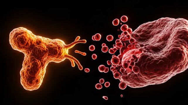 T cell releasing neurotransmitters to cancer cell surface