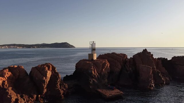 Faro de Illes Formigues en Palamos, Girona, Catalunya