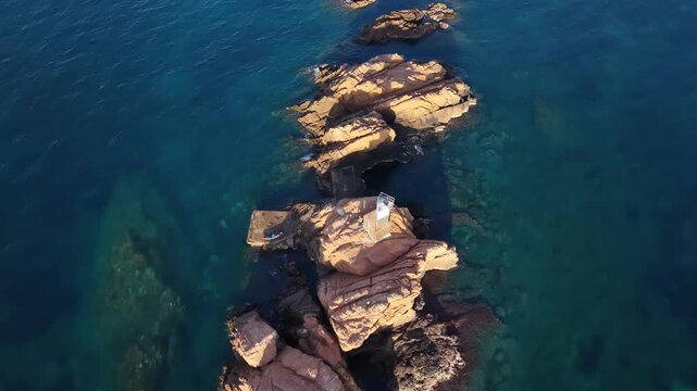 Faro de Illes Formigues en Palamos, Girona, Catalunya