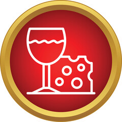 Naklejka premium Wine glass and cheese pairing, representing appetizers and gourmet food