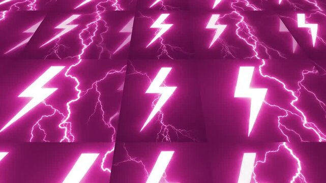 Vibrant pink lightning bolts on dark background.