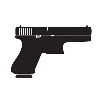Glock 17 silhouette vector flat illustration design.Adobe Illustrator Artwork