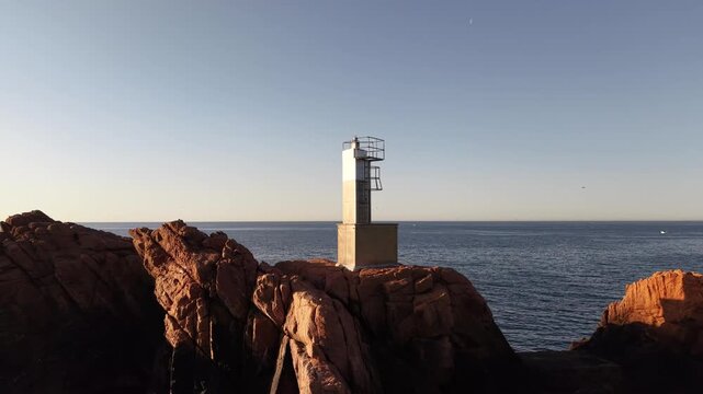 Faro de Illes Formigues en Palamos, Girona, Catalunya