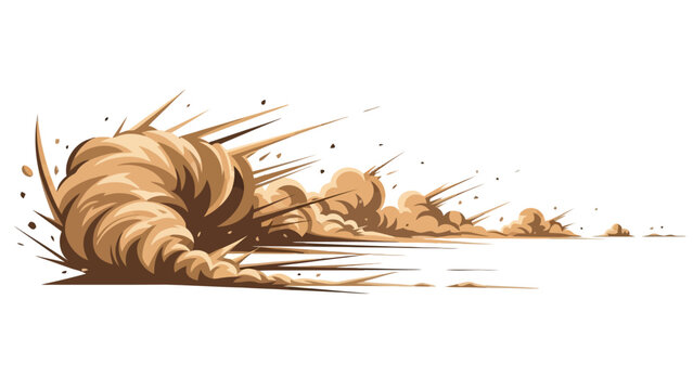 Dust Storm Tornado Swirling Sand and Debris.