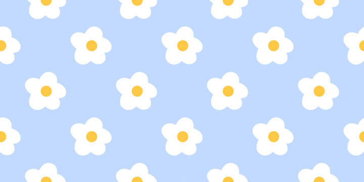 Daisy pattern spring with cute check and gingham plaid seamless. Pastel flower tones for mini heart summer theme checkered. Bloom and love print with dot accents ideal for wallpaper.