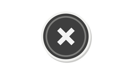 Fototapeta premium Grey button with white X symbol