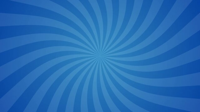 blue curved sunburst background rotating clockwise with slow smooth motion