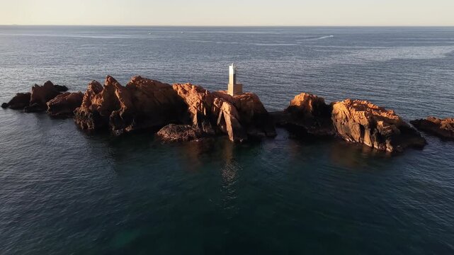 Faro de Illes Formigues en Palamos, Girona, Catalunya