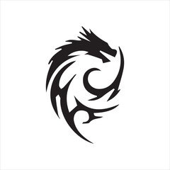Naklejka premium Intricate Black Dragon Artwork Vector Image.eps