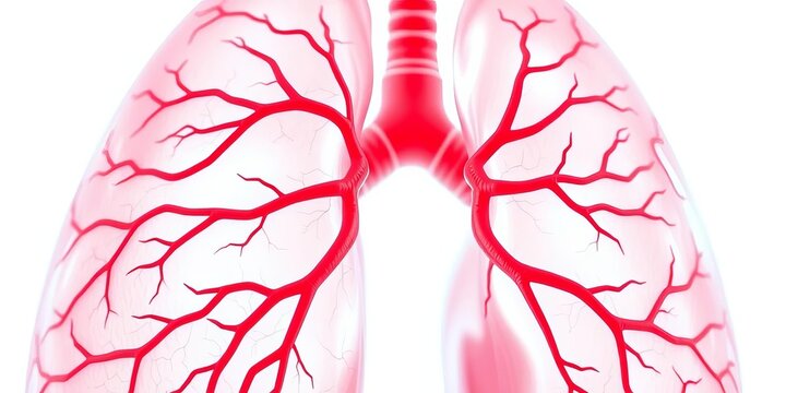 Close-up view of a healthy human lung, isolated on white,  medicine,  parietal pleura