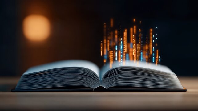 Open Book with Dynamic Light Effects Representing Knowledge and Creativity in an Artistic Setting