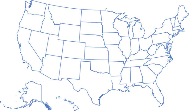 Usa map with state boundaries a business icon representing national reach and geographic coverage