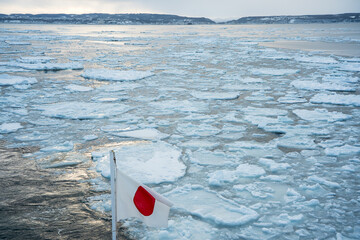 Japan,Hokkaido,Abashiri,icebreaker,drifting ice © C.C.T