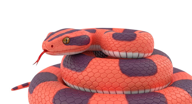 3D Render of a Coral Snake with Purple Markings