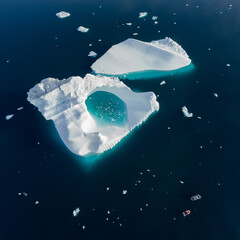 Beautiful landscape with iceberg in Greenland at summer time. Sunny weather. © magic photography 
