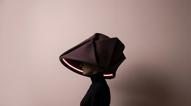 Silhouette of a strange alien head against a bright glowing background