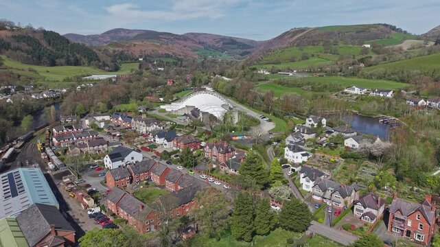 Aerial, The Royal International Pavilion and Eisteddfod festival site, Llangollen, North Wales