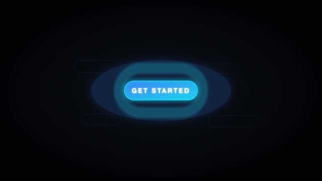 4K Futuristic Get Started Glowing Button Animation