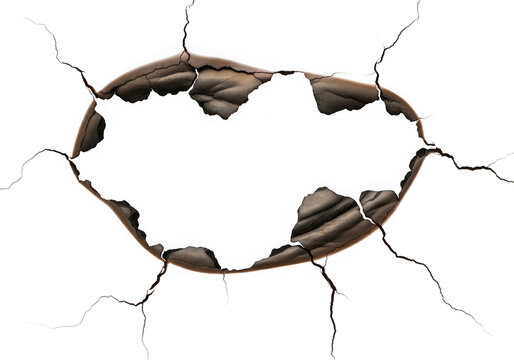 A brown and black butterfly with broken wings isolated on transparent background
