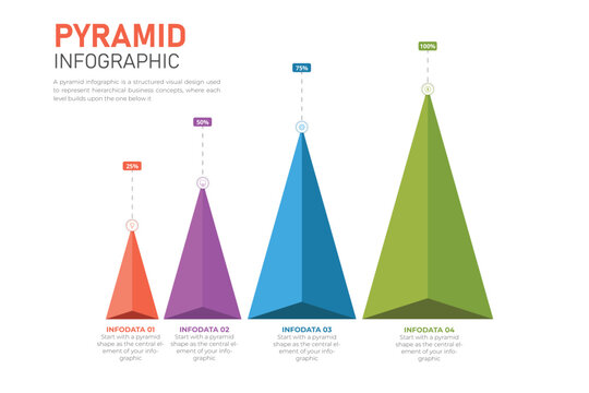 Pyramid Infographic with Hierarchical Structure, Visualizing Business Concepts