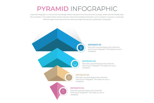 Pyramid Infographic with Multi-Layered Hierarchical Structure, Visualizing Business Concepts