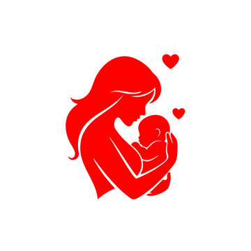 Mother tenderly holds and kisses baby with love and care indoors